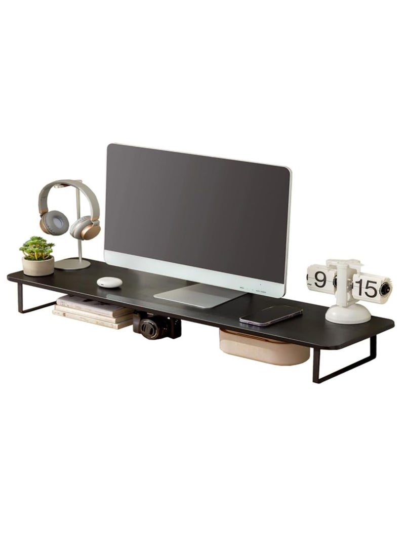 Rubik Monitor Riser Stand, Desk Organizer Ergonomic Elevated Rack for Laptop Computer, Home and Office Use (Black, 100x26x12cm)  - Image 1