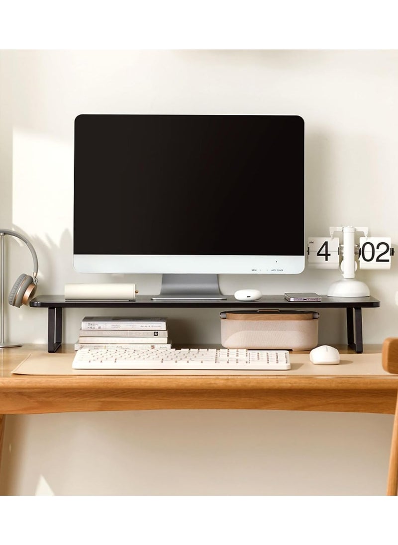 Rubik - Monitor Riser Stand, Desk Organizer Ergonomic Elevated Rack for Laptop Computer, Home and Office Use (Black, 100x26x12cm) - Image 1