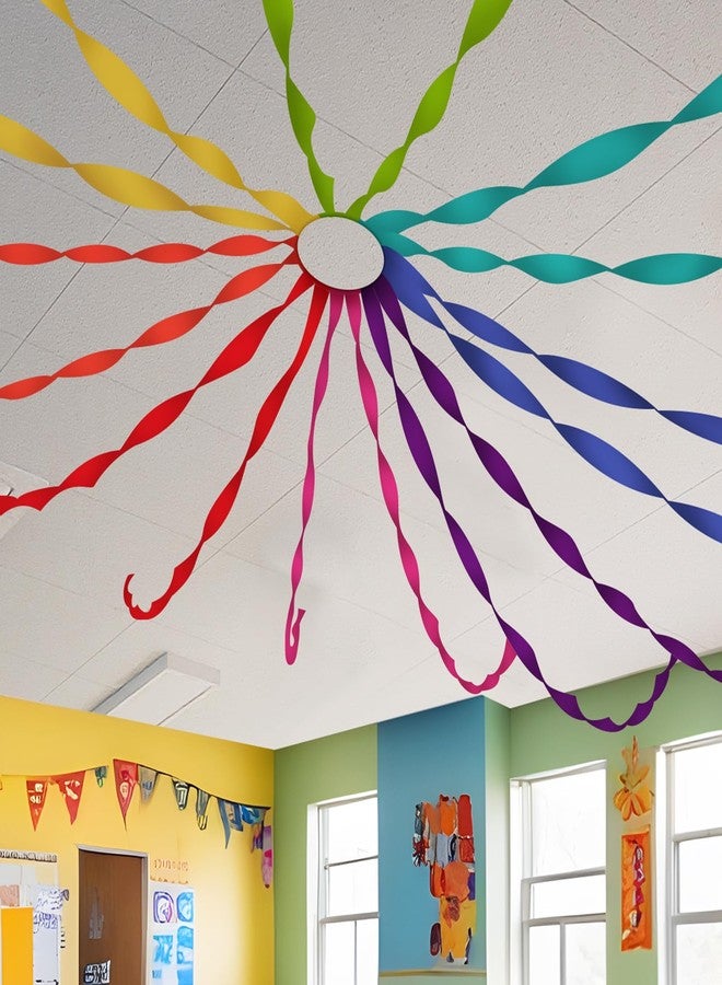 Watersay 16 Rolls Rainbow Crepe Paper Streamers 528 ft Colorful Christmas Party Decoration Back to School Classroom Ceiling Decoration Birthday Party Streamers for Birthday Wedding Indoor Decor - Image 1
