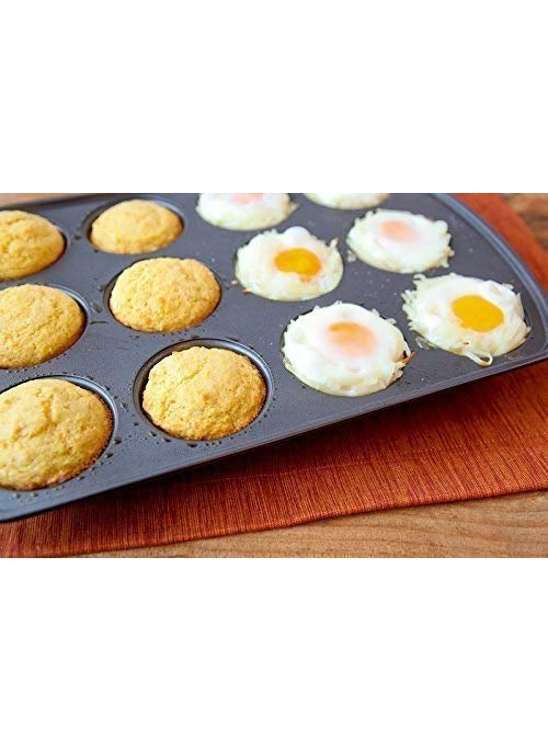 svk dream SVK DREAM Outperform Aluminium 3D Nonstick 12Slot Cup Midi Shape Muffin Cake Mould Medium Black  - Image 4
