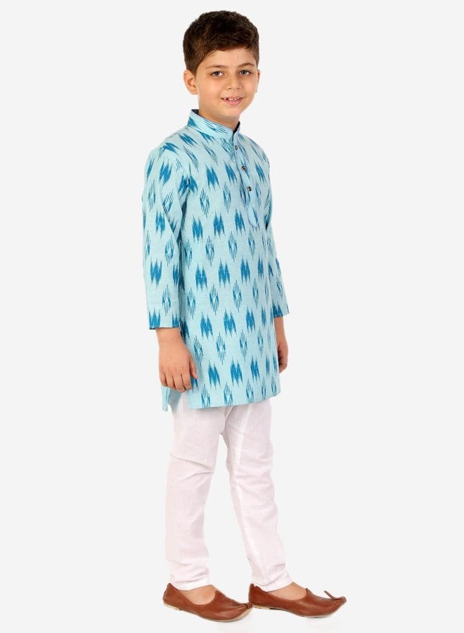 Pro-Ethic Style Developer Cotton Kurta Pajama Set For Boys Kids | Traditional Ethnic Kurta Pajama (S-154) Firozi, 1-2 Years - Image 3