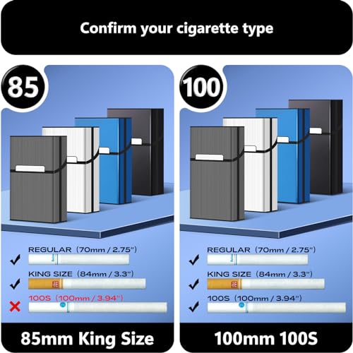 roygra Cigarette Case (4 Pack), Magnetic Switch 20pcs Cigarette Holder Case for Men Women, Cigarettes Smoking Accessories, Metal and Plastic Box for Smoke (100mm 100s Size) - Image 2