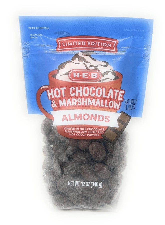 heb H‑E‑B Hot Chocolate & Marshmallow Flavored Almonds - 12oz - Image 1