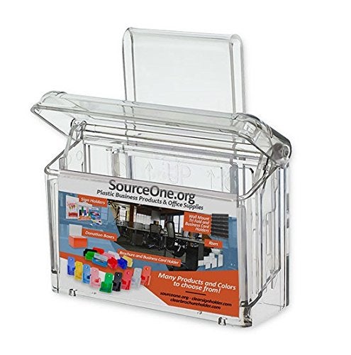 SourceOne Outdoor business card holder with Window hook (clear) - Image 4