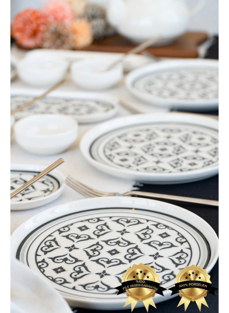 فاريكا البورسلين طقم إفطار بورسلين مطبوع رقميًا من آحنك، 16 قطعة، لـ 6 أشخاص - Image 1