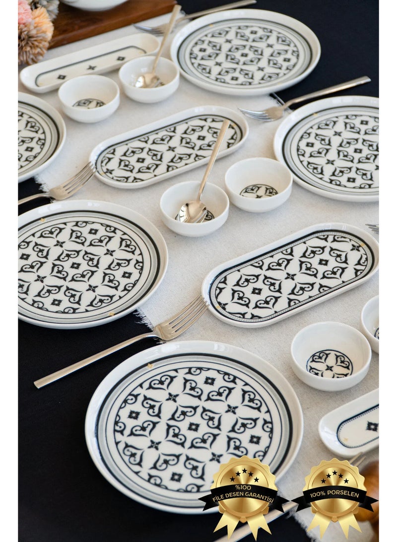 فاريكا البورسلين طقم إفطار بورسلين مطبوع رقميًا من آحنك، 16 قطعة، لـ 6 أشخاص - Image 3