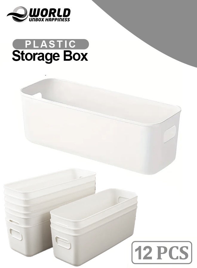 Eworld 12 Pieces Stackable Plastic Drawer Organizers with Handles, Durable Closet and Dresser Storage Bins for Socks, Wardrobe, Bedroom and Kitchen Organization  - Image 1