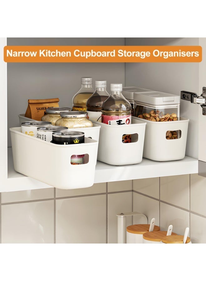 إي وورلد مجموعة من 12 صندوق تخزين بلاستيكي قابل للتكديس بمقابض، صناديق تنظيم متينة للخزائن والأدراج لتنظيم الجوارب وغرف النوم والمطابخ والخزائن - Image 4