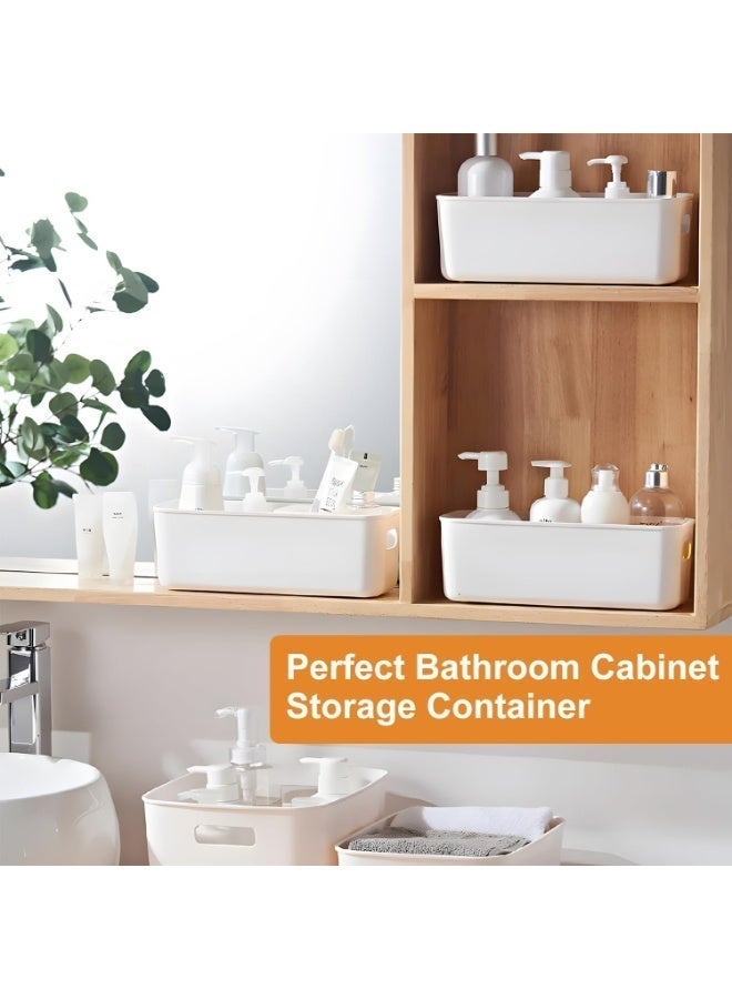 إي وورلد مجموعة من 12 صندوق تخزين بلاستيكي قابل للتكديس بمقابض، صناديق تنظيم متينة للخزائن والأدراج لتنظيم الجوارب وغرف النوم والمطابخ والخزائن - Image 5