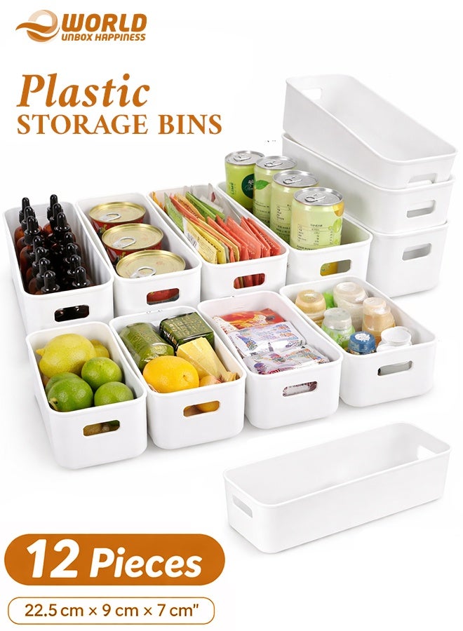 Eworld 12 Pieces Stackable Plastic Drawer Organizers with Handles, Durable Closet and Dresser Storage Bins for Socks, Wardrobe, Bedroom and Kitchen Organization - Image 1