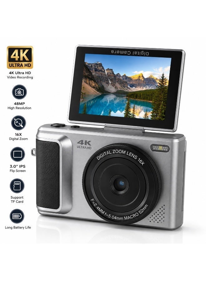 64MP 4K Digital Camera with 16X Digital Zoom, Auto Focus, and 2.8 Inch Screen - Image 1