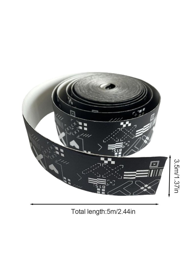 SYOSI - Racquet Guard Tape for Tennis Rackets, Tennis Racket Head Protection Tape, Badminton Racket Protector Sticker, Tennis Racket Accessories Tape, TPU Black Racket Protection Tape - Image 1