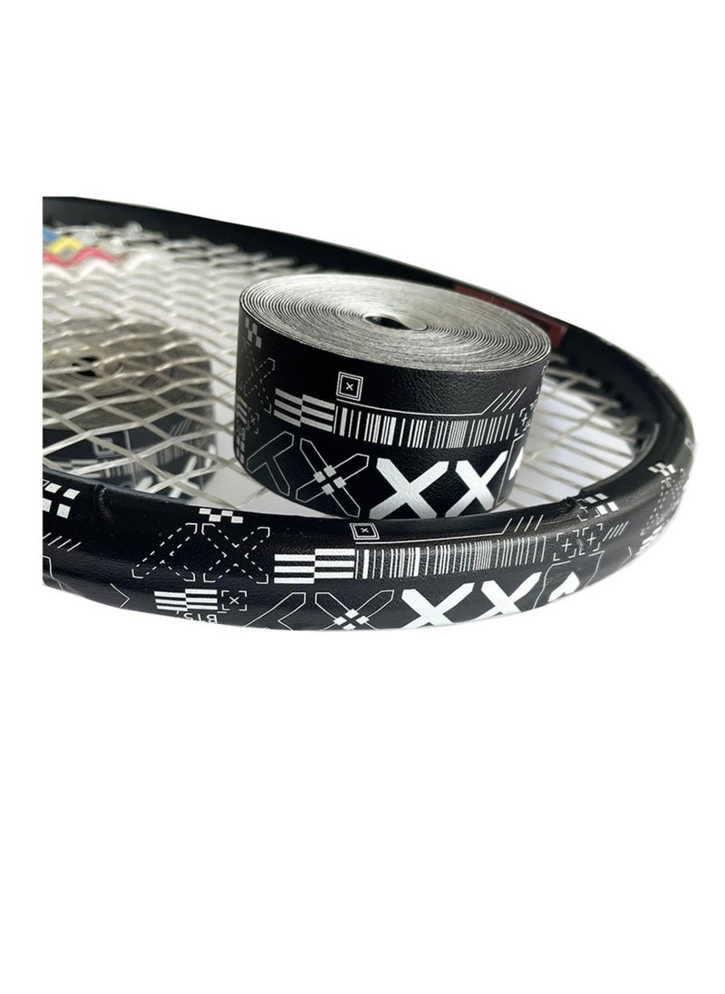 SYOSI - Racquet Guard Tape for Tennis Rackets, Tennis Racket Head Protection Tape, Badminton Racket Protector Sticker, Tennis Racket Accessories Tape, TPU Black Racket Protection Tape - Image 1
