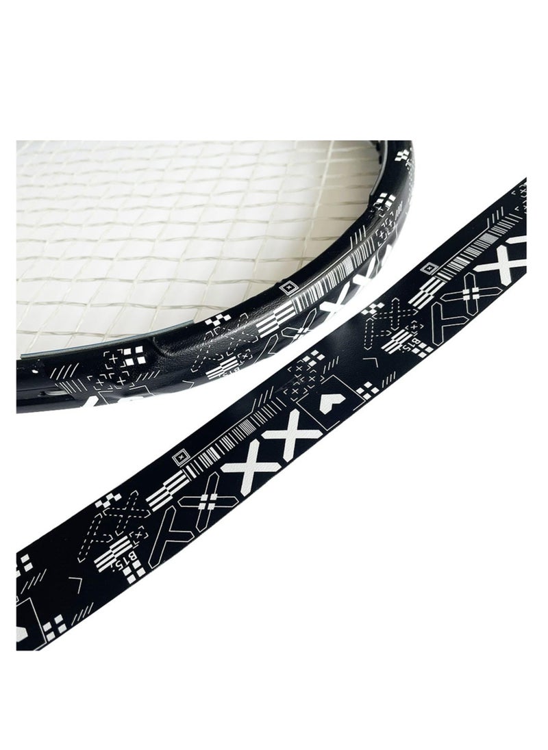 SYOSI - Racquet Guard Tape for Tennis Rackets, Tennis Racket Head Protection Tape, Badminton Racket Protector Sticker, Tennis Racket Accessories Tape, TPU Black Racket Protection Tape - Image 1