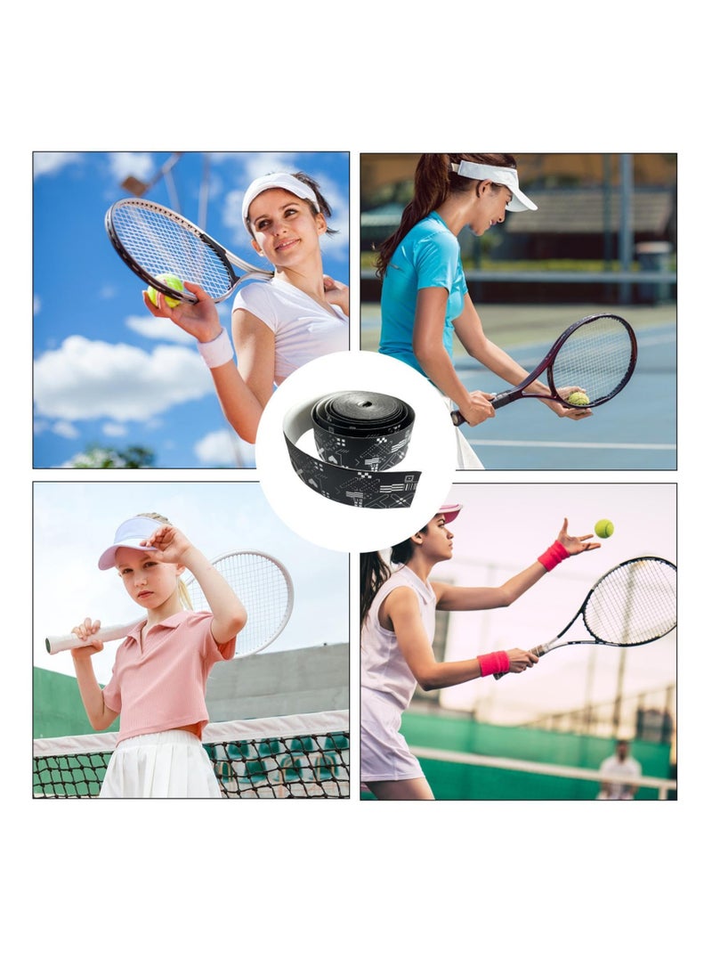 SYOSI - Racquet Guard Tape for Tennis Rackets, Tennis Racket Head Protection Tape, Badminton Racket Protector Sticker, Tennis Racket Accessories Tape, TPU Black Racket Protection Tape - Image 1