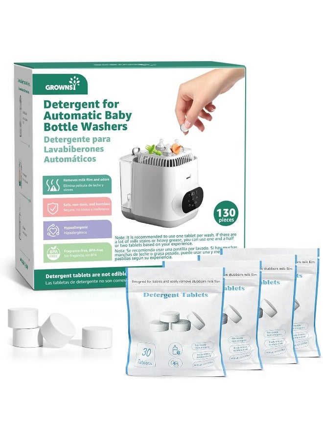 GROWNSY Official Detergent Tablets - 130 PCS, Compatible with and Momcozy Baby Bottle Washers - Image 1