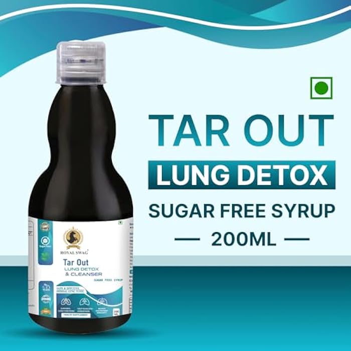 ROYAL SWAG Ayurveda Tar Out Syrup Lungs Detox Sugar Free (200 ML) Removes Tar from Lungs Due to for Smoke & Air Pollution Herbal Syrub to Remove Toxins from Lung and Mucus Remover - Image 2