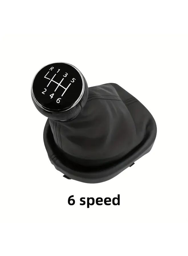 6 Speed Manual Gear Shift Knob Lever Boot Cover Black Direct Fit Replacement - Image 4