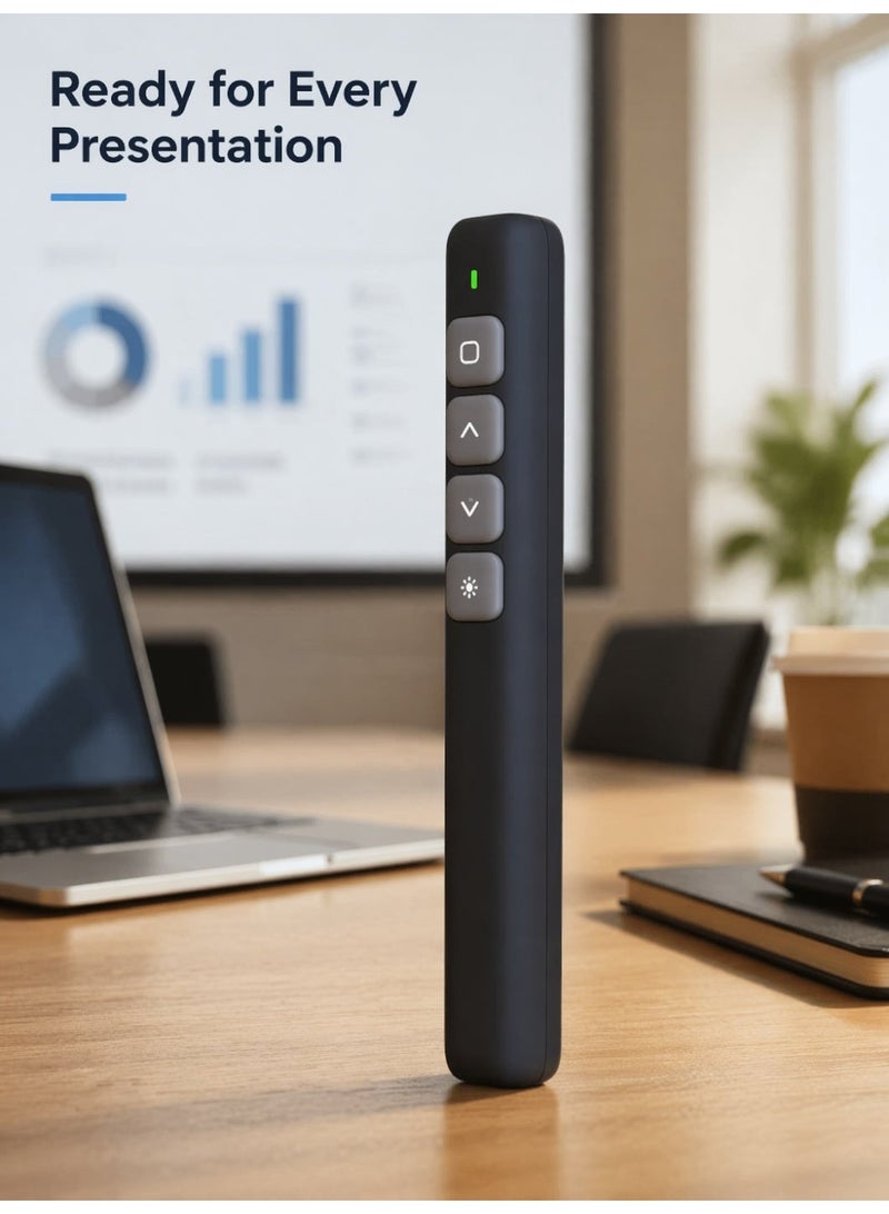 Sisily Wireless Presenter Remote, Presentation Clicker, Laser Pointer for PowerPoint, 100m Control Range, One-Touch Hyperlink, Plug and Play, Battery Powered, for Teaching Meetings - Image 4