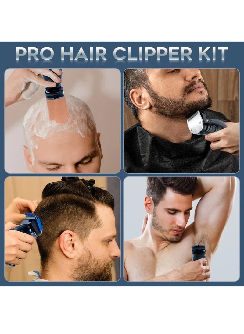 Handheld Electric Hair Clipper for Men Waterproof Hair Trimmer Body Grooming Kit