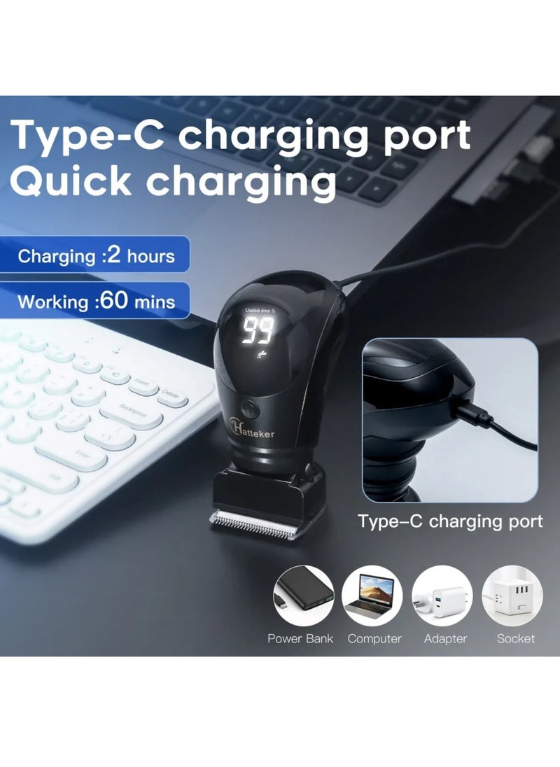Handheld Electric Hair Clipper for Men Waterproof Hair Trimmer Body Grooming Kit
