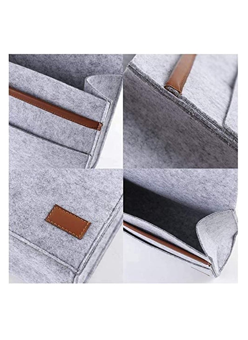 SYOSI SYOSI, Felt Bedside Hanging Storage Bag, Anti-Slip Sofa Book Organizer, Home Newspaper Holder, Roomly Enough with One Main Pocket and 3 Small Pockets  - Image 5