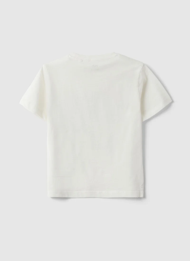 Ovs OVS Kids' White Pure Cotton Regular Fit T-Shirt With Print