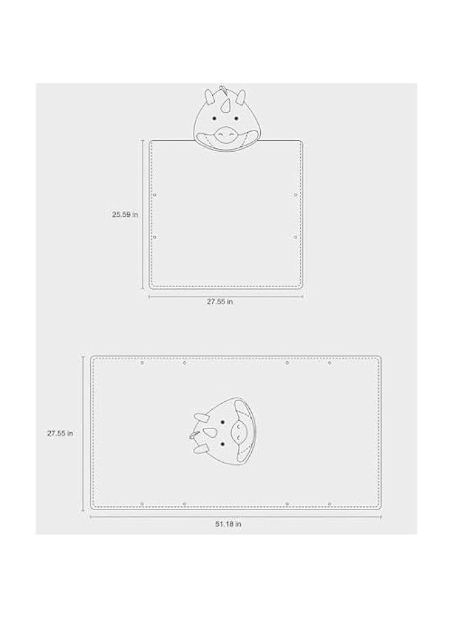 MIXDE Unicorn Hooded Beach Towel Poncho for Kids 0 to 6 Years Boys Girls Bath Robe Swimsuit Cover UP for Beach Pool Bath Towel Wrap Newborn Shower Gifts (Grey) - Image 2