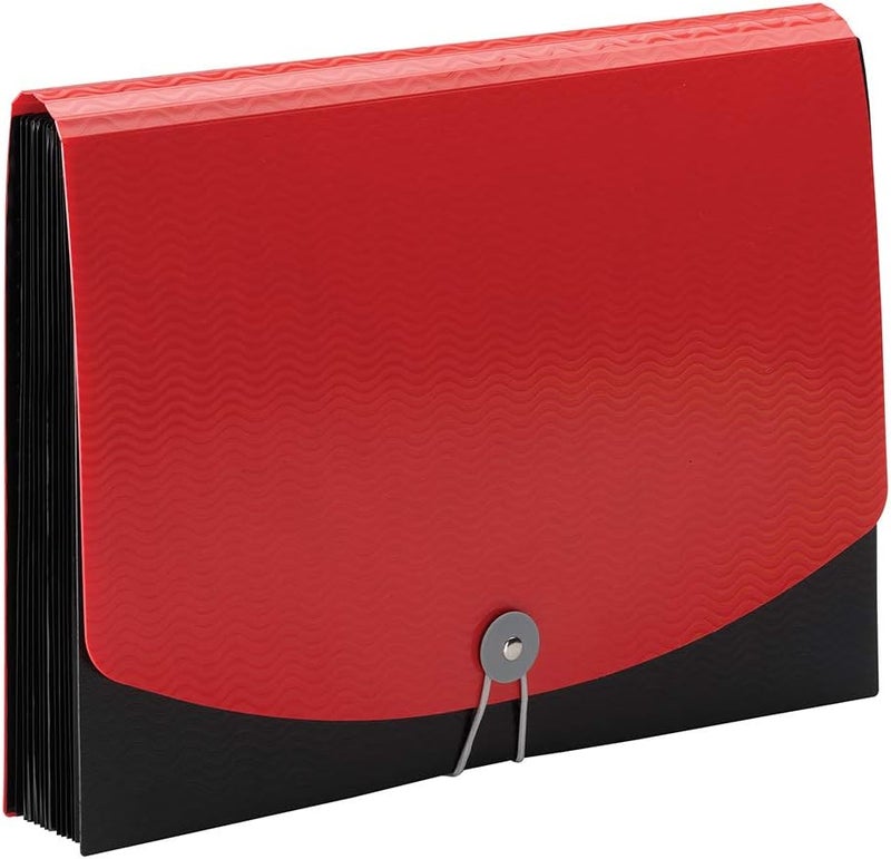 Smead Poly Frequency Expandable File Folders Letter Size 12 Pockets Flap  Cord Closure RedBlack 70866 - Image 2