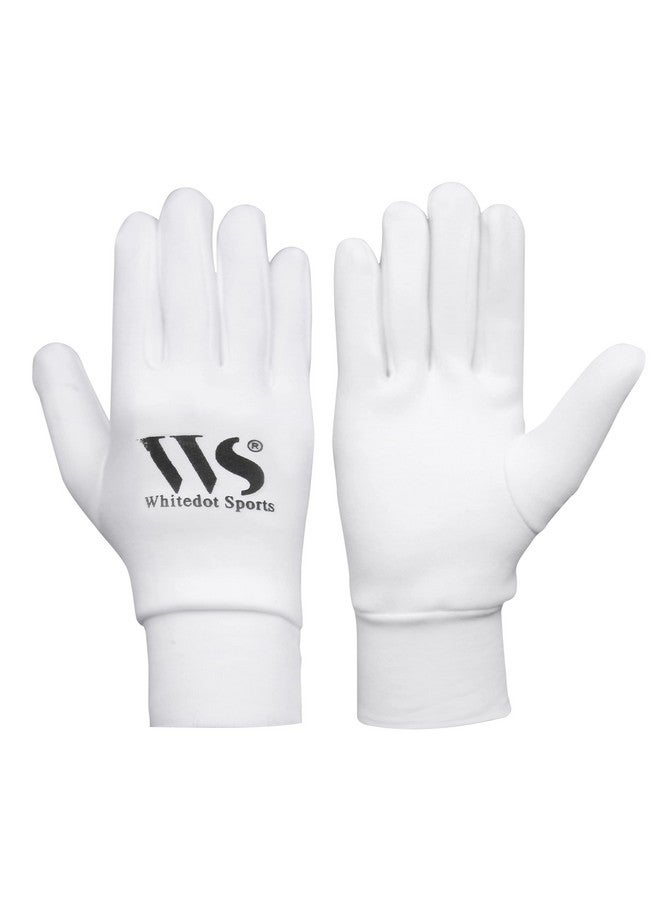 WHITEDOT SPORTS Dot 2.1 Men's Nylon Cricket Batting Gloves with Full and Half Finger Inner Gloves Large, Right Hand, White - Image 5