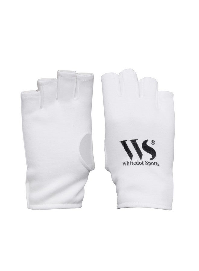 WHITEDOT SPORTS Dot 2.1 Men's Nylon Cricket Batting Gloves with Full and Half Finger Inner Gloves Large, Right Hand, White - Image 2