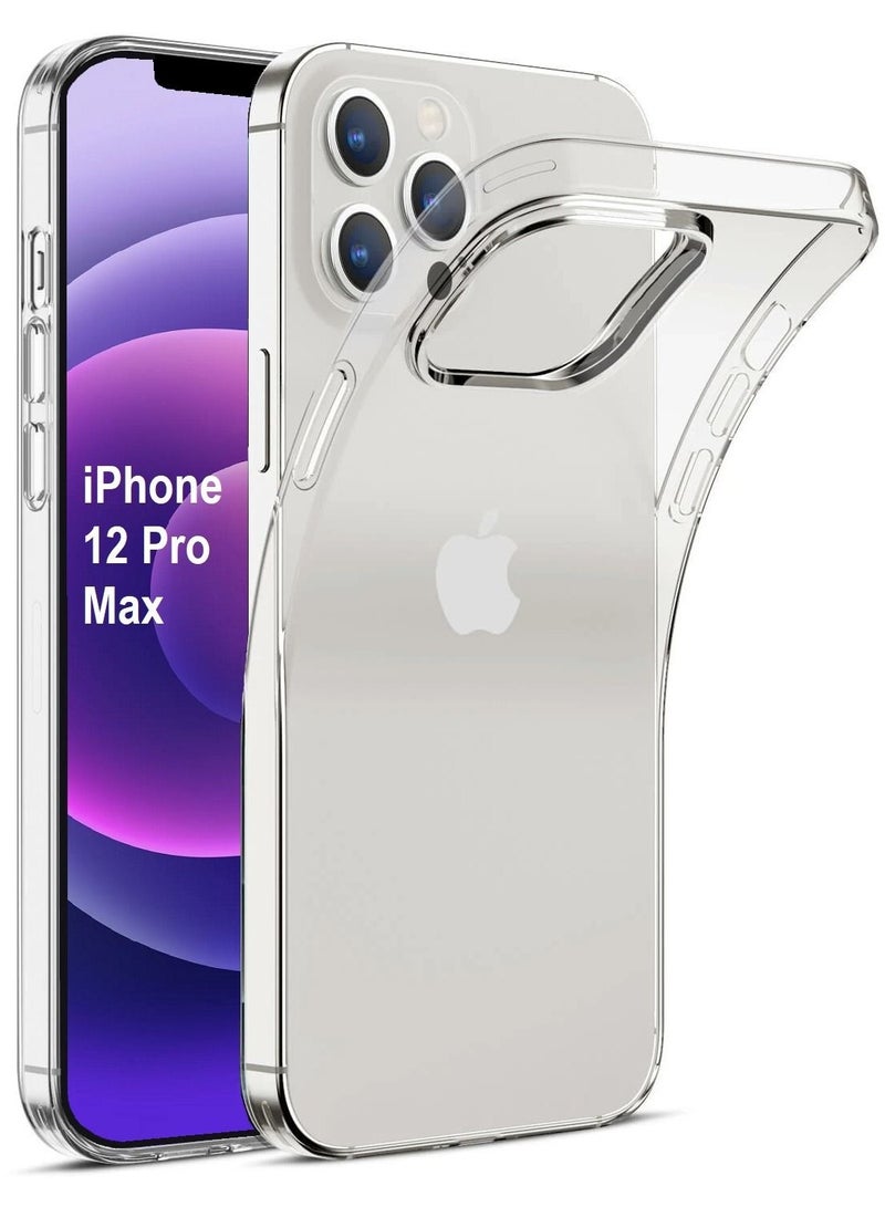 CATANES Apple iPhone 12 Pro Max Clear Case Soft Slim Transparent TPU Protective Cover 6.5 inch Clear - Image 1