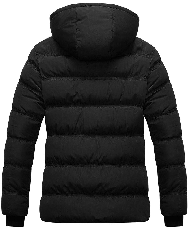 CREATMO US Women's Hooded Warm Heavy Winter Coat Quilted Thicken Puffer Jacket With Removable Hood Black 2XL - Image 2