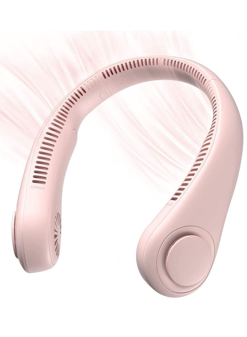 HAPPY MOOD Hands Free 360° Cooling Personal USB Rechargeable Portable Neck Fan with 3 Wind Speed for Traveling Office Sports Schools Outdoor Activities - Image 1
