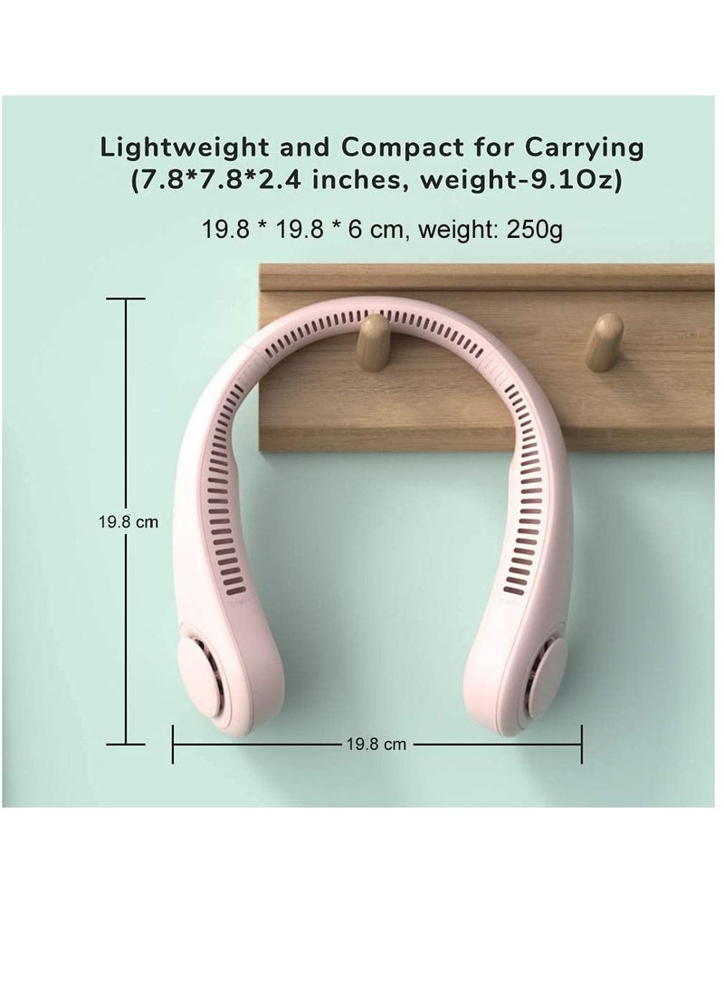 HAPPY MOOD Hands Free 360° Cooling Personal USB Rechargeable Portable Neck Fan with 3 Wind Speed for Traveling Office Sports Schools Outdoor Activities - Image 5