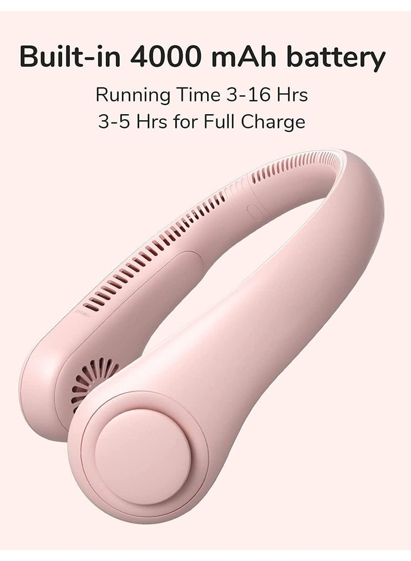 HAPPY MOOD Hands Free 360° Cooling Personal USB Rechargeable Portable Neck Fan with 3 Wind Speed for Traveling Office Sports Schools Outdoor Activities - Image 4