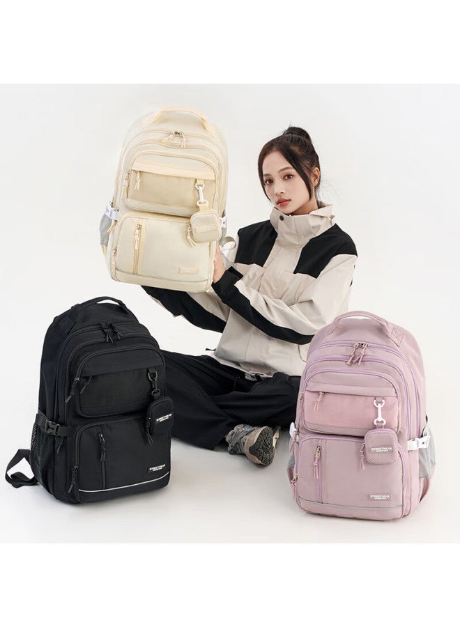 Edison High School Student Backpack Large Capacity Reflective Spine Protection Waterproof Middle School Student Double Shoulder Backpack 2486-5 Purple - Image 3