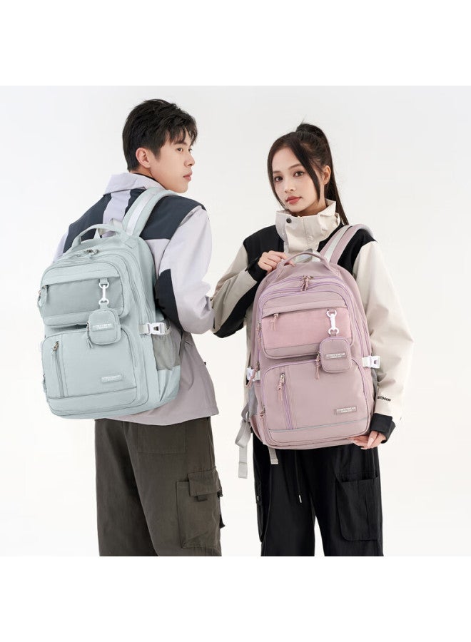 Edison High School Student Backpack Large Capacity Reflective Spine Protection Waterproof Middle School Student Double Shoulder Backpack 2486-5 Purple - Image 2
