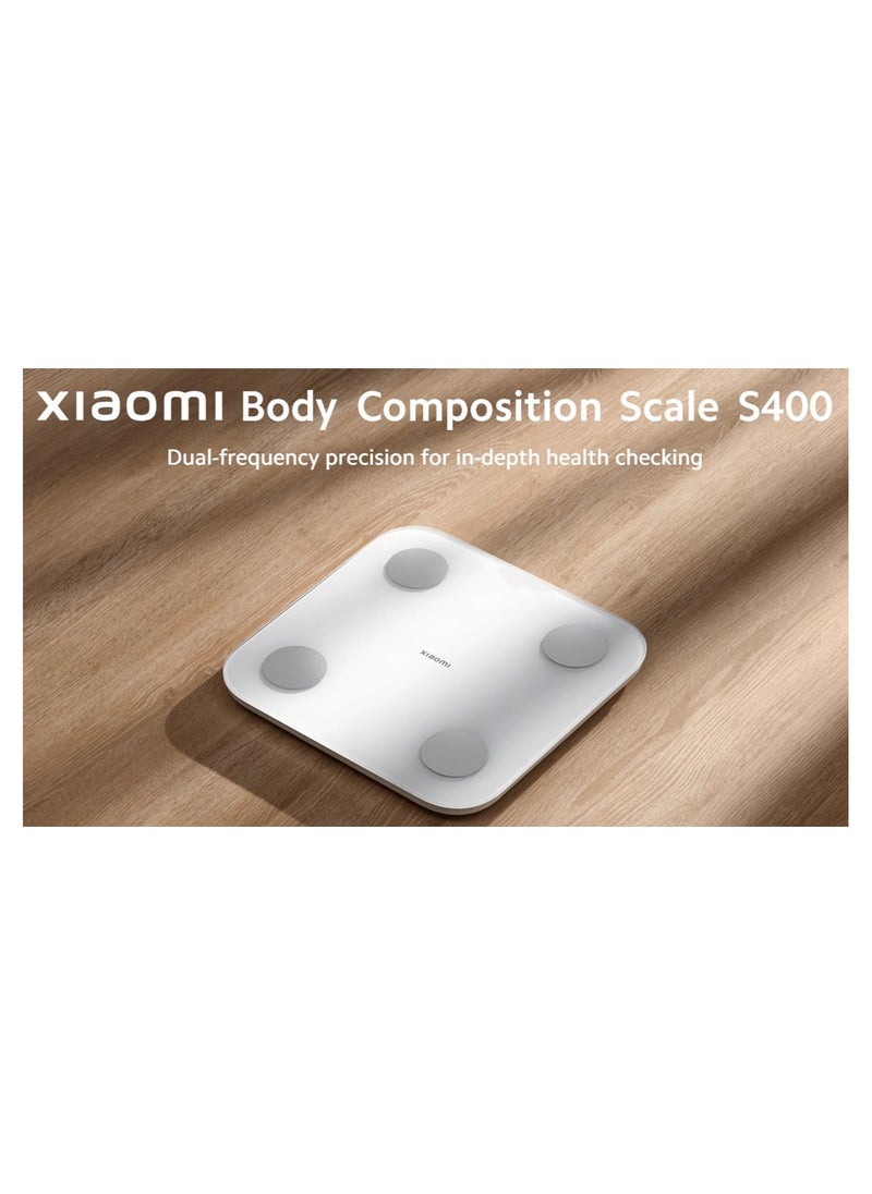 Xiaomi - Xiaomi Body Composition Scale S400 | Bluetooth® Low Energy (BLE) 5.0 | Dual Frequency 50kHz/250kHz | 25 Health Indicators - Image 1