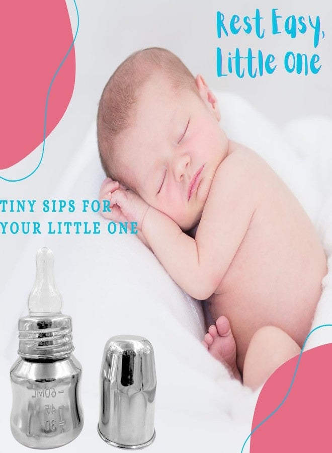 VOIK Stainless Steel Infant Baby Feeding Bottle | BPA Free | Anti-Colic | Plastic-Free | Neck Steel Feeding Bottle | 60ml - Image 4