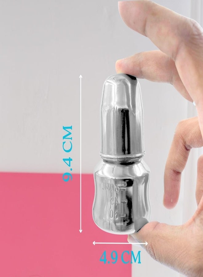 VOIK Stainless Steel Infant Baby Feeding Bottle | BPA Free | Anti-Colic | Plastic-Free | Neck Steel Feeding Bottle | 60ml - Image 5