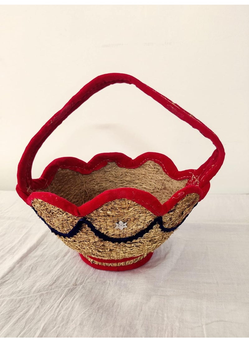 Generic Pujacelebrations Vetiver Pooja Basket Butti It is Made up of Vetiver Rootkhus Root A Hand Made Product Bio Degradable and Long Lasting Model USR 32  - Image 1