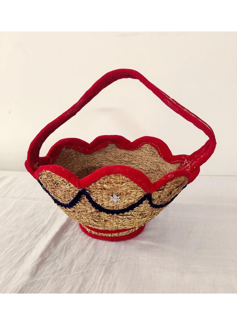 Generic Pujacelebrations Vetiver Pooja Basket Butti It is Made up of Vetiver Rootkhus Root A Hand Made Product Bio Degradable and Long Lasting Model USR 32  - Image 3