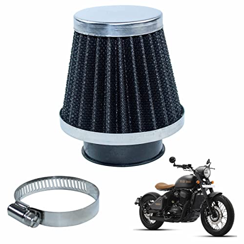 Asryd Motorcycle Air Filter Pods, Motorcycle Air Filter 42mm Round Tapered Clamp-on Pod Intake Filter Cleaner For Jawa Perak (Pack of 1) - Image 1