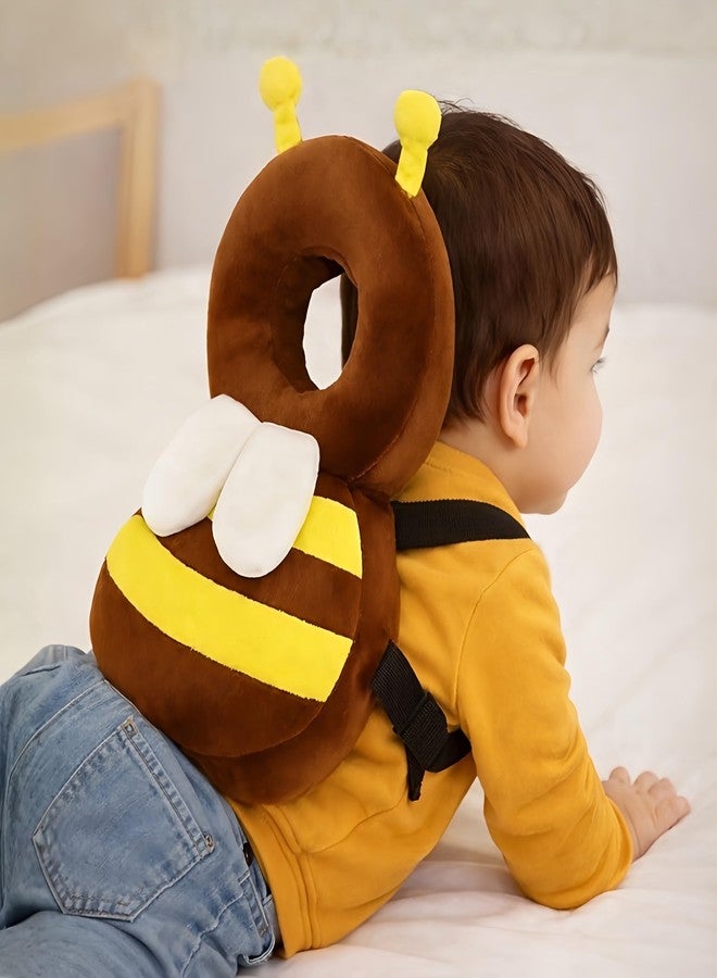 KidDough Bee Shape Head Protector, Cushioned Backpack for Babies | 6 Months - 36 Months | Lightweight (Brown Bee) (Brown Bee) - Image 1