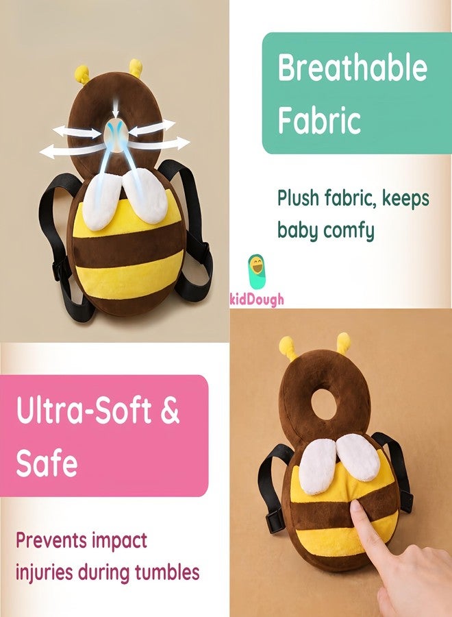 KidDough Bee Shape Head Protector, Cushioned Backpack for Babies | 6 Months - 36 Months | Lightweight (Brown Bee) (Brown Bee) - Image 4
