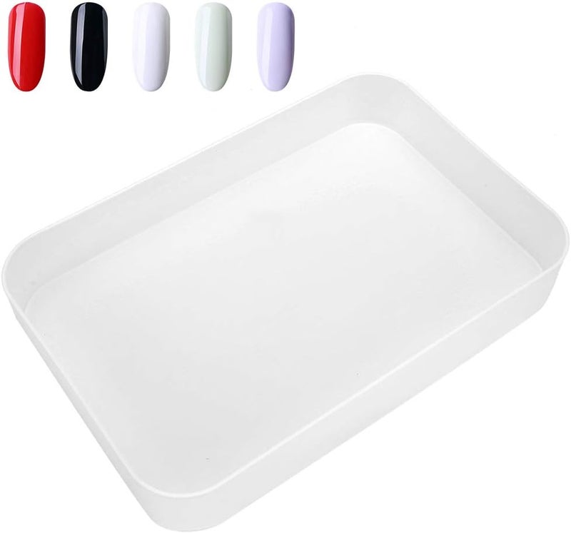 Nail Art Storage Box, 1.7x10.4x7.0in Nail Container Case Portable Transparent Makeup Organizer Holder for NailTools Makeup Brushes - Image 1