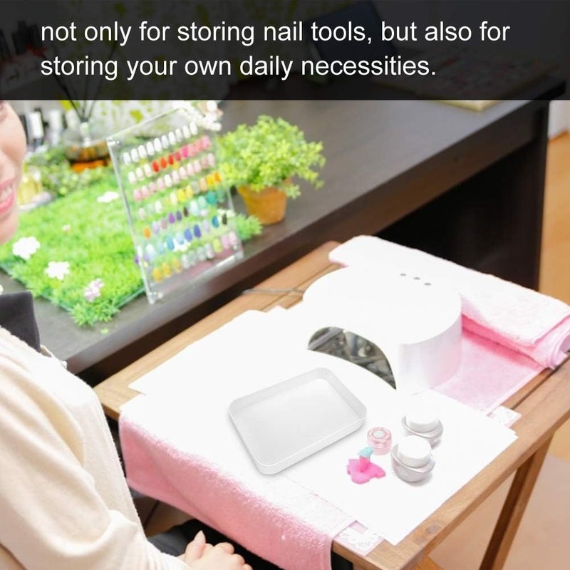 Nail Art Storage Box, 1.7x10.4x7.0in Nail Container Case Portable Transparent Makeup Organizer Holder for NailTools Makeup Brushes - Image 3