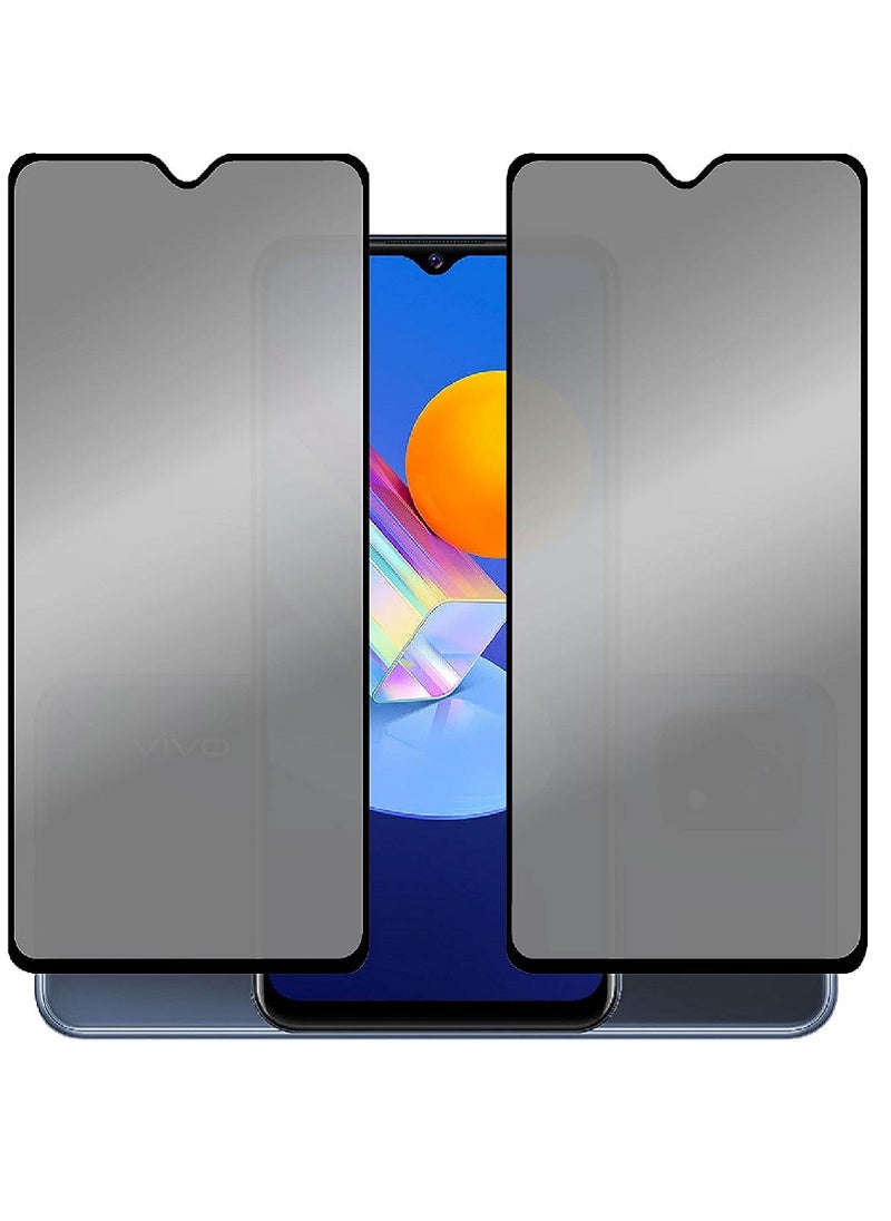 Super 2 Pieces Tempered Glass Screen Protector Anti-Spy Privacy Designed For vivo Y72 Full Screen Coverage And Bubble Free - Image 1