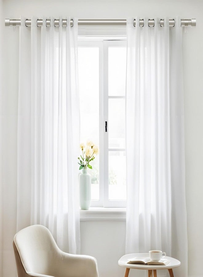 Time Forest 2 Pack Curtain Rods for Windows 48 to 84 Inch(4-7ft), 1 Inch Brushed Nickel Curtain Rods Set, Adjustable Heavy Duty Curtain Rod, Curtain Rods for Bedroom Living Room, Drapery Rods, Size 32"- 90" - Image 2